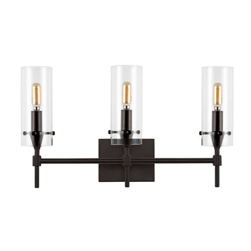 Cato Bohemian Farmhouse Iron/Glass LED Vanity
